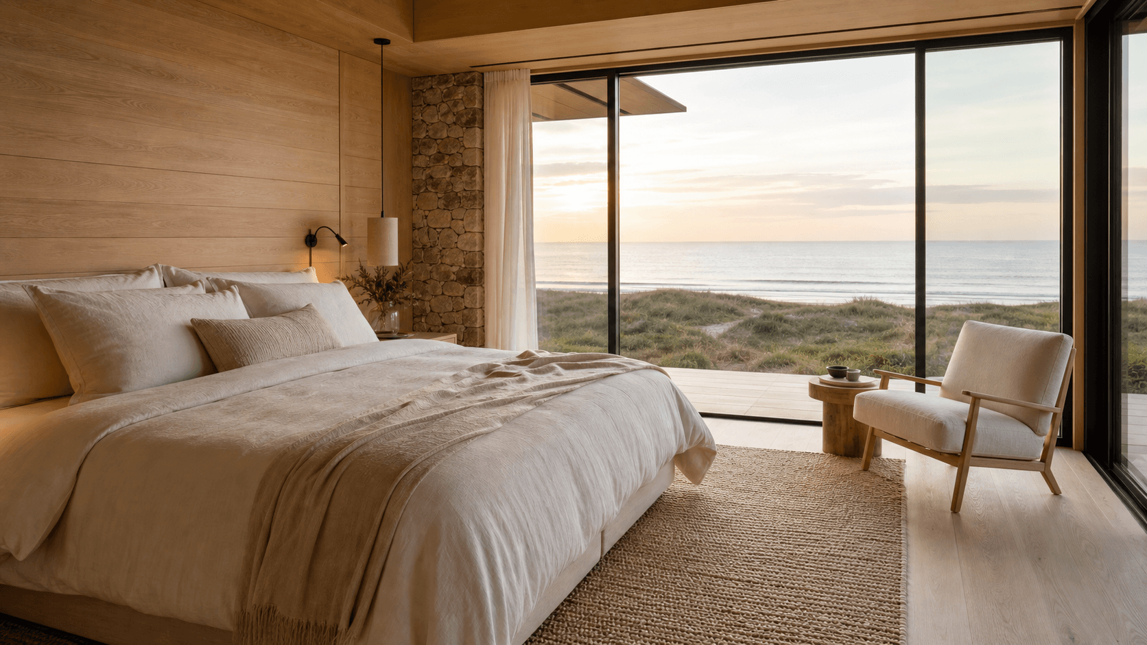 Chambre raffinée avec vue sur les dunes